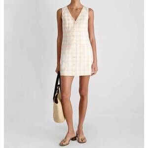 NEW FRENCH CONNECTION v-neck gingham dress in pink